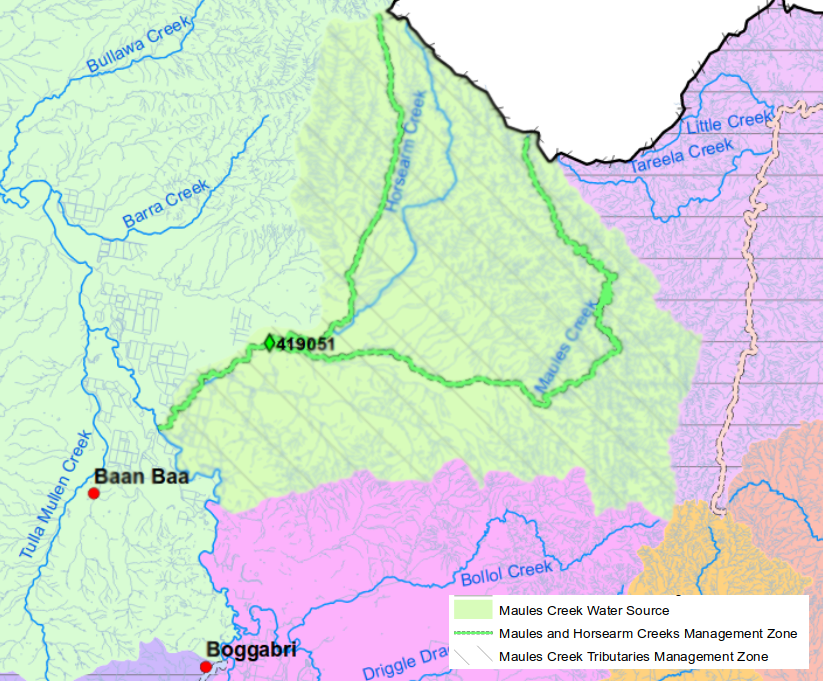 Maules Creek Water Source Management Zones